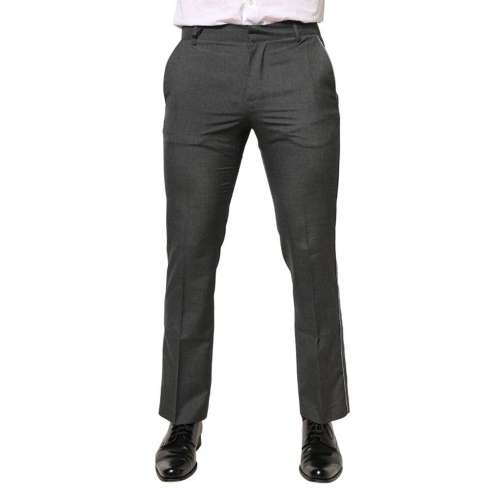 Daniele Alessandrini Gray Polyester Formal Dress Trouser Men's Pants